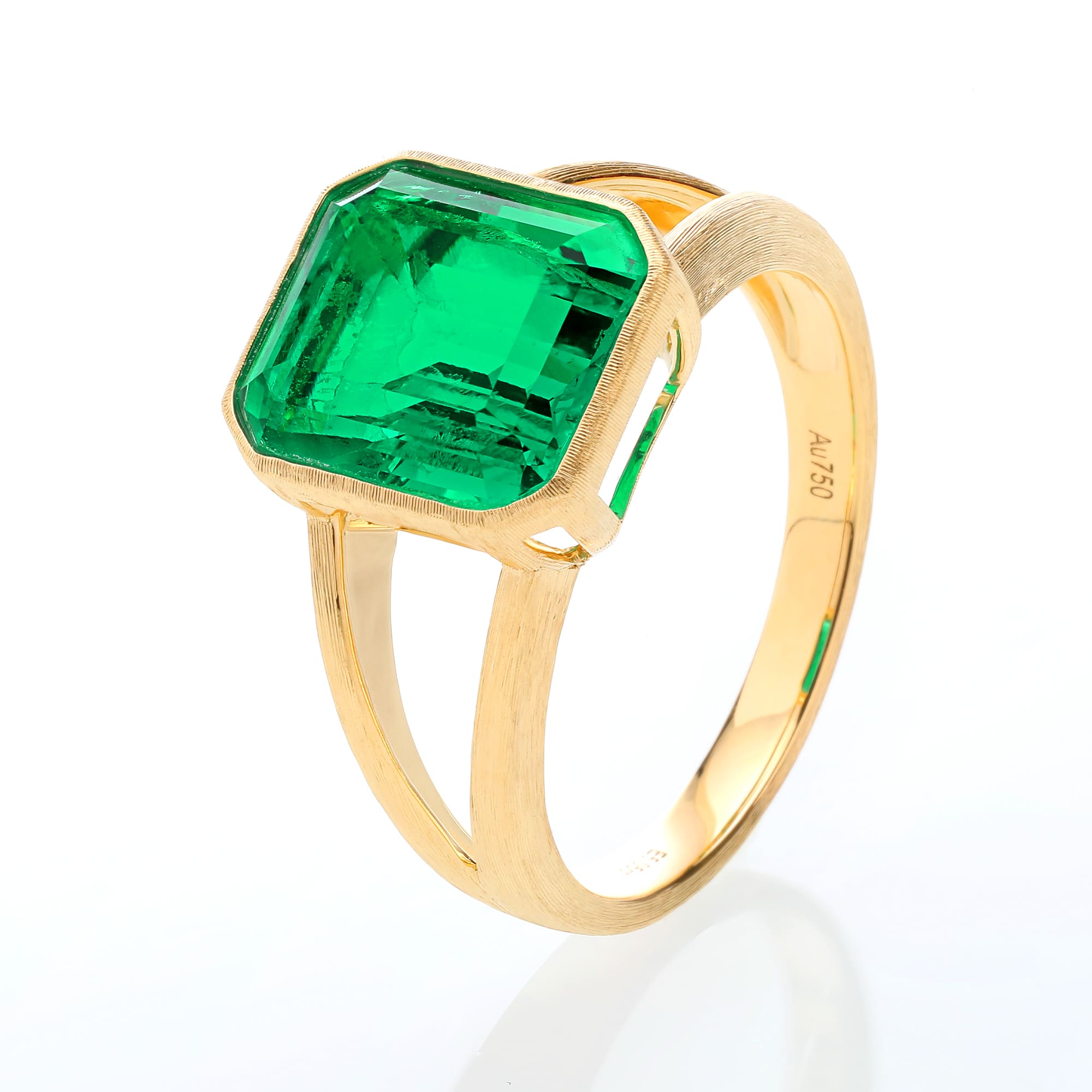 CLR-606-Emerald Gold Tone Filigree Ring祖母绿金色掐丝戒指-1 (1)