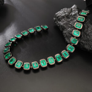 CLN-64 | Lab-Grown Emerald Necklace – Timeless Tennis Chain Design