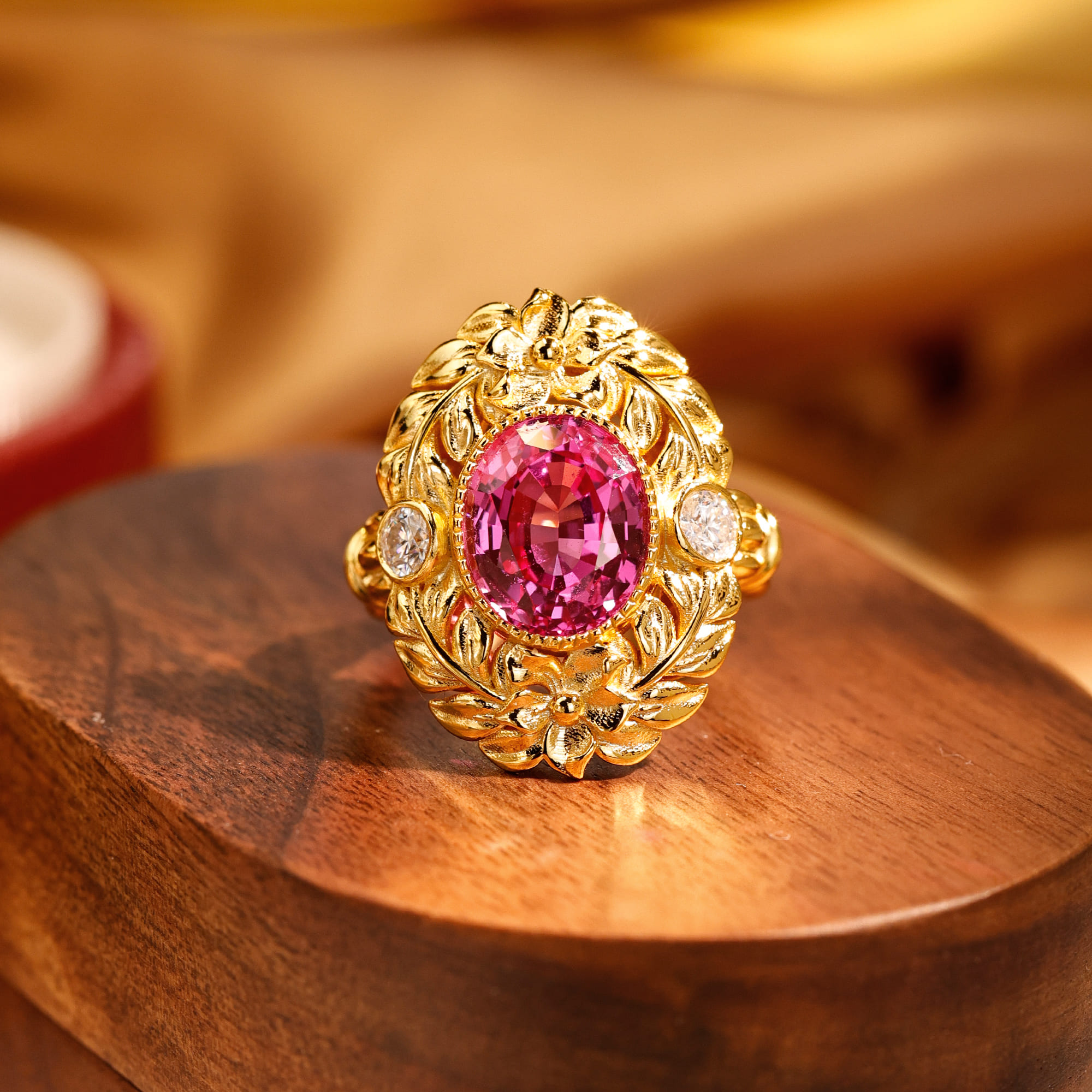 antique emerald gold ring古法镀金彩宝戒指 (2)